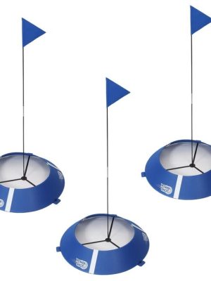 Fótbolta- og golfmörk, sett með 3 mörkum.