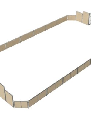 Fjölvallar lerki 19,5 x 10 metrar. Þar á meðal tvö mark 200 x 300 cm.