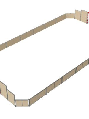 Fjölvöllur LERKI 18 x 10 metrar. Þar á meðal 2 fótboltamörk 150 x 300 cm.