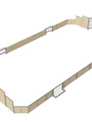 Fjölvallar LARCH 19,5 x 10 metrar. Þar á meðal 2 mark á vellinum og 4 hliðarmörk.