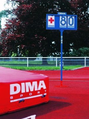 Upplýsingaskilti fyrir hástökk og stangarstökk