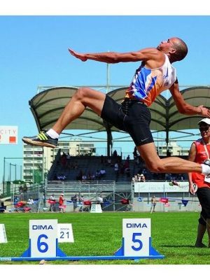 Stálfjarlægðarmælir fyrir langstökk og þrístökk