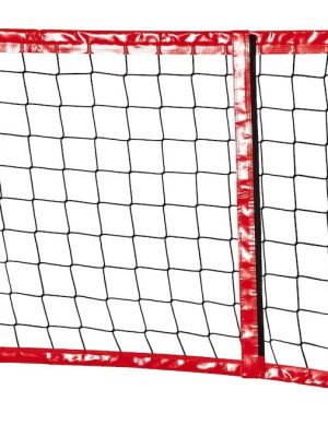 Strandblaknet 850 cm með rauðum brún og 4 punkta spennu.