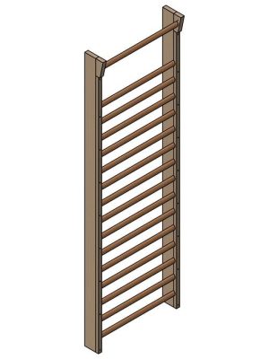 Hilla með yfirhengi, 1 hólf, 16 ræmur, B: 80 cm, H: 250 cm, Þ: 18 cm