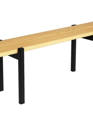 Frístandandi bekkur úr furuviði 100 cm með tveimur stoðum