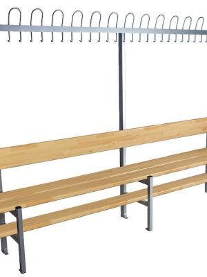 Skiptibekkur úr furu 400 cm með 5 frístandandi stoðum