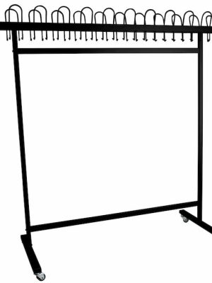 Tvöfaldur fataskápur á hjólum, svartur, B: 180, H: 173, Þ: 63 cm