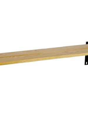 Veggfestur bekkur 100 cm, svartur með tveimur veggstuðningum.