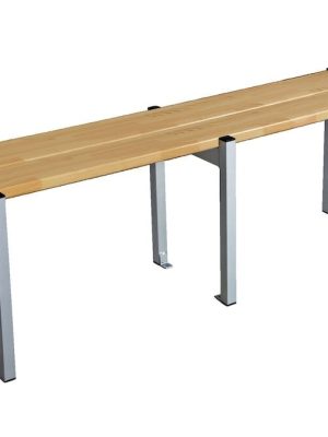 Bekkur úr furu fyrir fasta uppsetningu 350 cm Með 4 undirstöðum fyrir gólffestingu