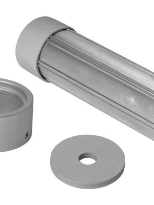 Hylsun Ø 36 mm fyrir PU gólf. Þar með talið toppur og lok úr anodíseruðu áli.