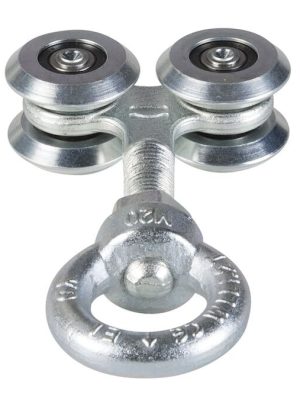 Ball-tik hurðarrúlla, tvöföld með auga. Fullbúin.