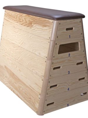 Trésokkur, 5 hlutar, 130 cm með leðurplötu. Innbyggður undirvagn með