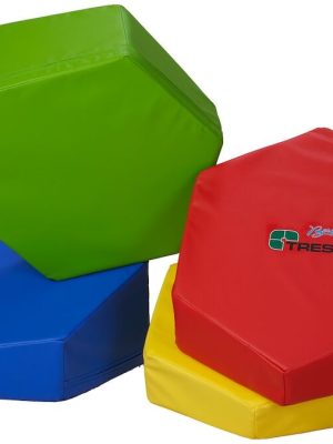 Fjögurra jafnvægissteinar úr froðu, sett 50 x 50 x 10/30 cm