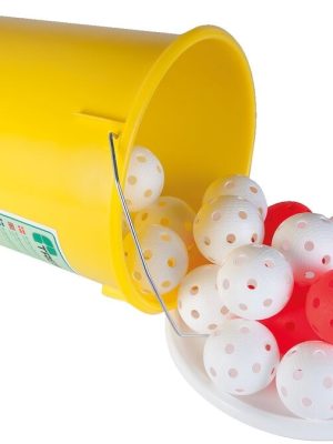 Inniboltakúlur í fötu, 24 stk. 18 hvítar og 6 rauðar kúlur