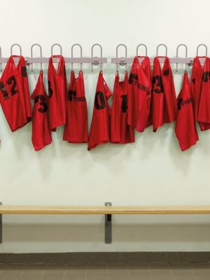 Tress gallabuxur, rauðar (stærð S) Sett með baknúmerum 1-15