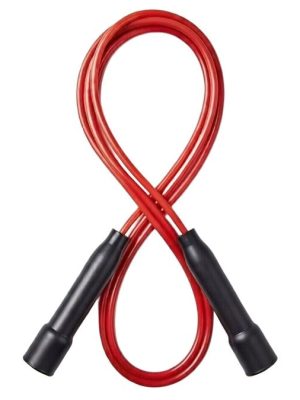 Mjúkt hoppreip, rauður litur. Lengd 220 cm, Ø: 9 mm.