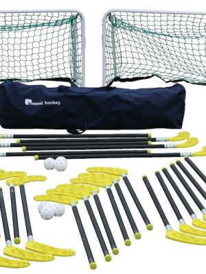 Innifalssett fyrir skóla, 24 kylfur, 12 boltar og 2 mörk