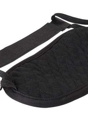 Augnbindi fyrir markbolta úr svörtu efni með klauflokun