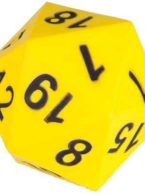 Teningur úr mjúku froðuefni, 20 hliða, stærð u.þ.b. 13x13 cm.