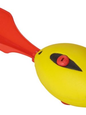 Mjúkur úlfaldakastbolti 30 cm gulur með rauðum hala