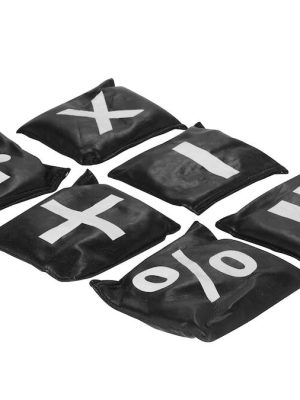 Baunapokar með stærðfræðilegum táknum Sett með 6 mismunandi táknum