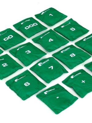 Baunapokar með tölum, 15 stykki. Pakkað í handhægum geymslupoka.