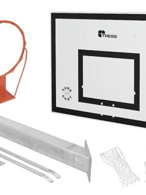 Körfuboltaframlenging 90 cm. Þar á meðal trefjaplata, körfa og net.