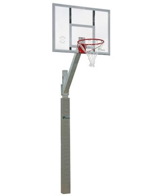 Körfuboltastandvörn, grá. Rétthyrnd fyrir 10 x 10 cm súlu.