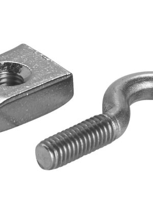 Netkrókur 6 mm með opnu auga. Innifalin hneta.