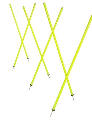 Slalomstangir með spjótum 160 cm, 6 stk. Sett með 6 stk. 160 cm gulum stangum með spjótum