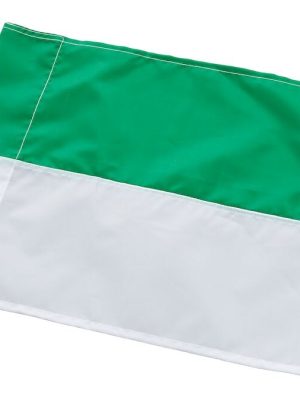 Hornfáni 38 x 28 cm, grænn/hvítur Fyrir 30 mm hornstólpa