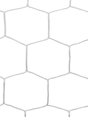 Fótboltanet fyrir 11 manna deildarfótboltamörk - Teningur 4 mm hvítur PP, 8 cm möskvi, Dýpt: 200/200 cm