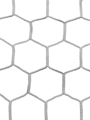 Fótboltanet fyrir 11 manna deildarfótboltamark, sjónvarpsvænt, 4 mm svart/hvítt PP, 12 cm möskvi, dýpt: 200/200 cm