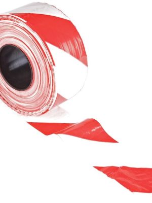Merkingarband 200 metrar, rauður og hvítur röndóttur