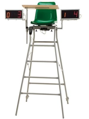 Badminton dómarastóll með skrifborði og örmum til að telja kassa