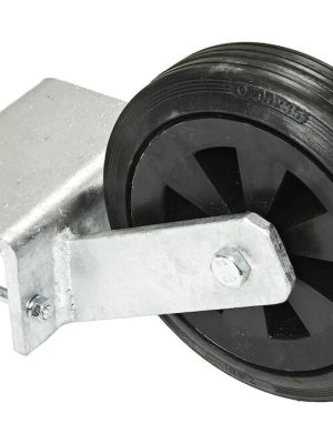 Flutningshjól fyrir 80 x 80 mm afturgrindur. Fyrir fasta festingu á afturgrindur.