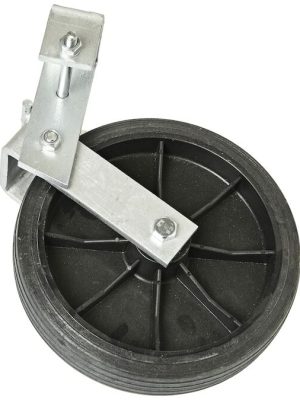 Flutningshjól fyrir 60 x 30 mm sleða, hægra 250 mm hjól með gúmmímynstri og festingu