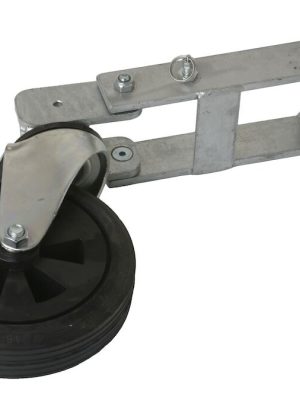 Flutningshjól fyrir 60 x 30 mm afturrúm 200 mm snúningshjól með gúmmíþvermáli og festingu