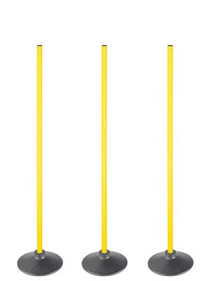 Slalomstangir með gúmmíbotni 100 cm, 5 stk. Sett með 5 stk. fyrir innanhúss/gervigras.