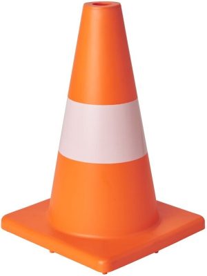 Umferðarkeila 30 cm appelsínugult með hvítum röndum