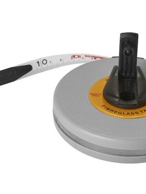 Mæliband í hylkishylki, 15 metrar. Mælir bæði í cm og tommum.