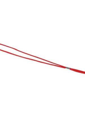 Flautustrengur í rauðu með málmspennu. Lengd: 48 cm.