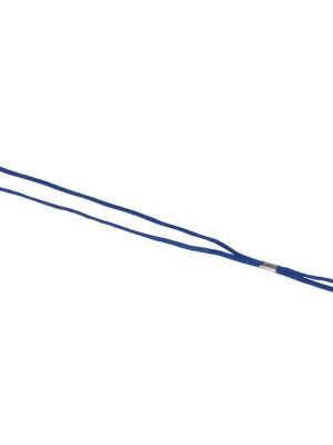 Flautustrengur í bláu með málmspennu. Lengd: 48 cm.