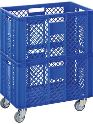 Tvöfaldur geymslukassi með hjólum L: 60 x B: 40 x H: 74 cm