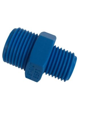 Blár millistykki fyrir 3-vega dreifingaraðila