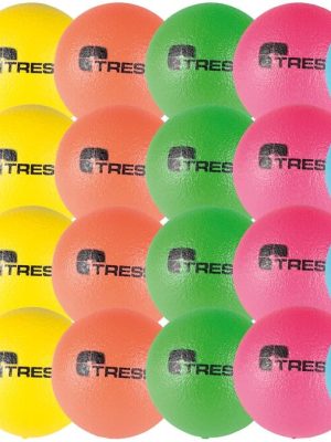 Prikkúlur með húð 18 cm, 24 stk. blandaðir litir, 24 kúlur í 6 mismunandi neonlitum.