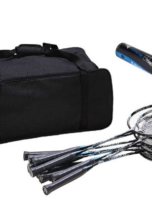 Badmintonsett fyrir skóla, Super 10 sett með 10 kylfum, 6 boltum og 1 poka.