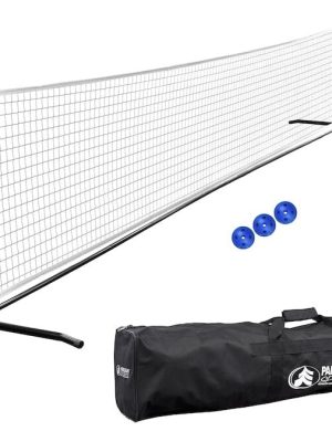 Pickleball sett með neti. Kemur með 2 kylfum, 3 boltum, 1 poka og neti.