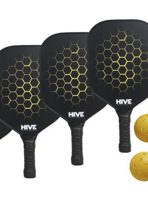Pickleball sett, 4 kylfur og 6 boltar