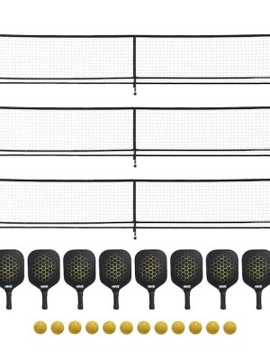 Pickleball skólapakki með boltum, kylfu og neti